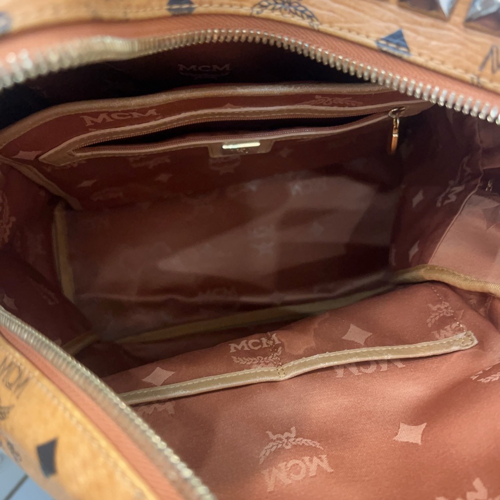 MCM Cognac Logo Backpack - Picture 13 of 14
